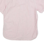 TOMMY HILFIGER Mens Red & White Striped Short Sleeve Shirt L Classic Button-Down