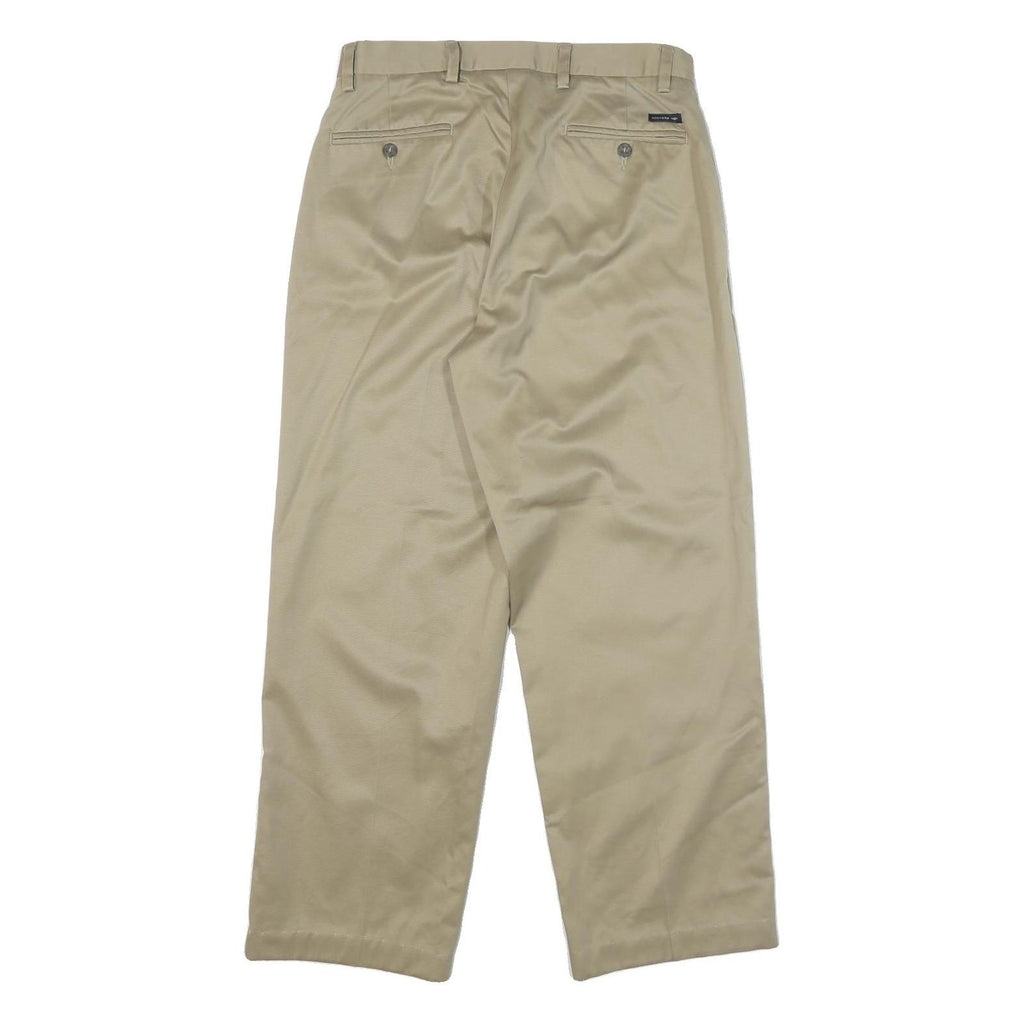 DOCKERS Mens Cotton Blend Beige Relaxed Straight Trousers W32 L29 Casual Smart