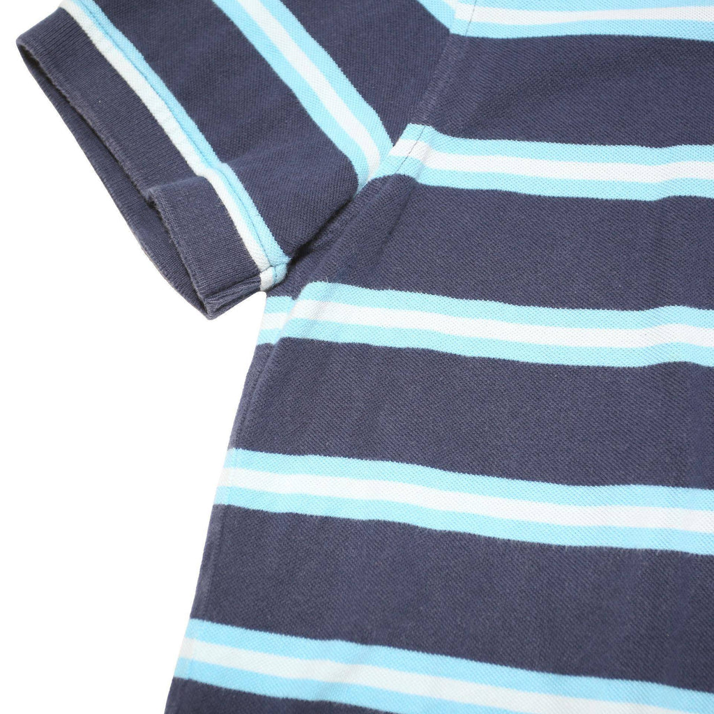 TOMMY HILFIGER Mens Blue & Light Blue Striped Short Sleeve Polo Shirt M