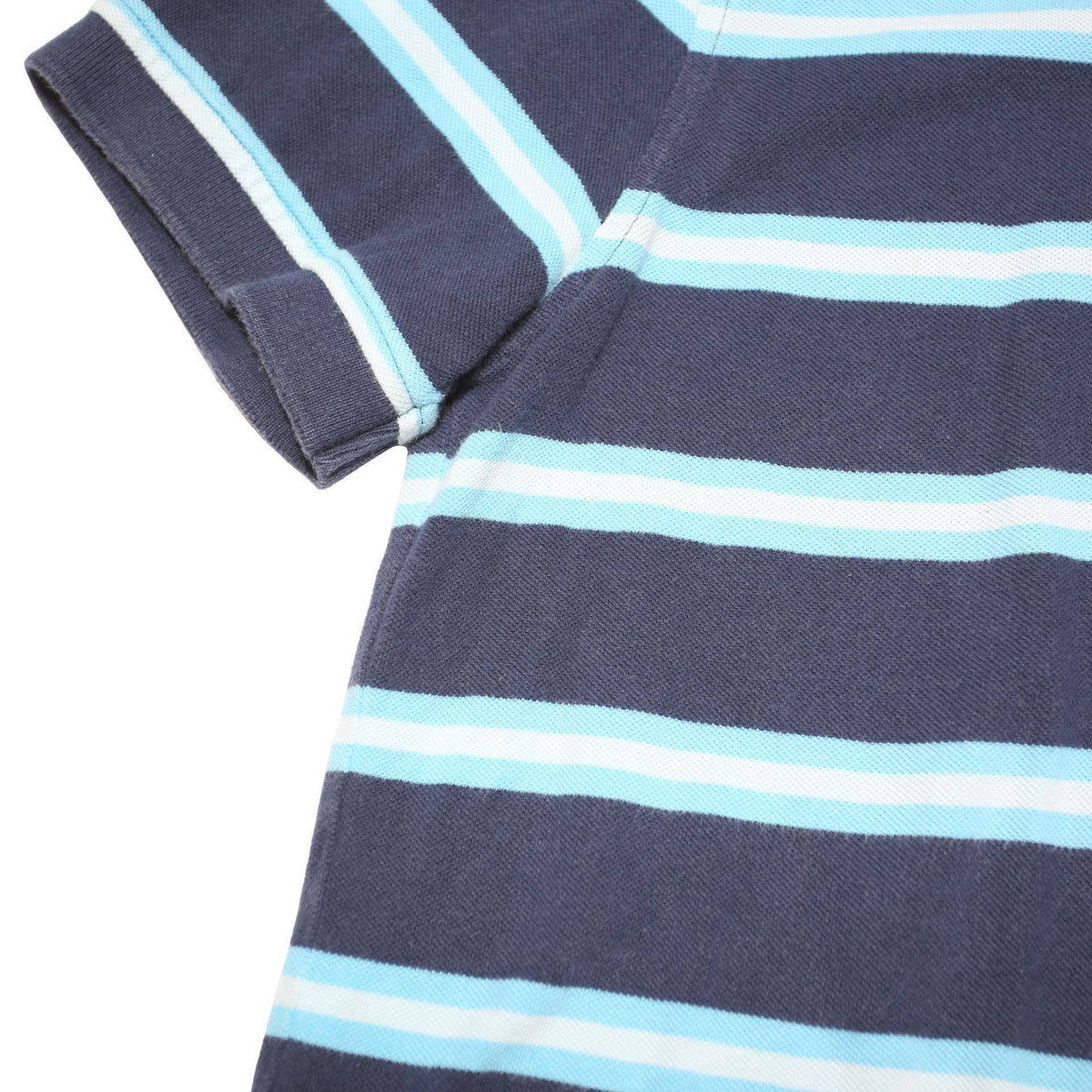 TOMMY HILFIGER Mens Blue & Light Blue Striped Short Sleeve Polo Shirt M