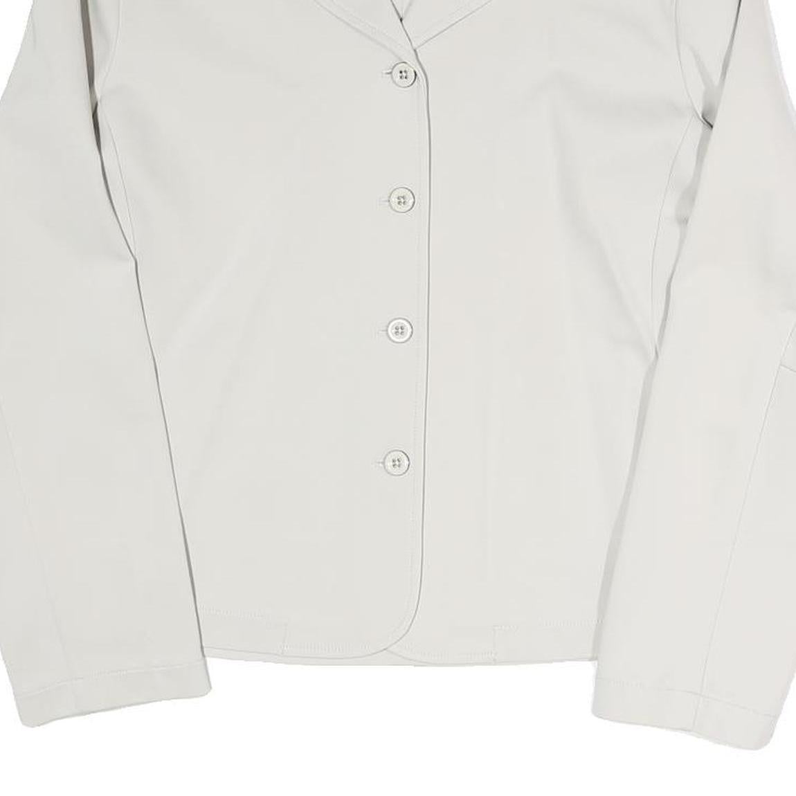 MAX MARA Womens Cream Jacket M Polyester Blend Plain Button Closure Classic Fit