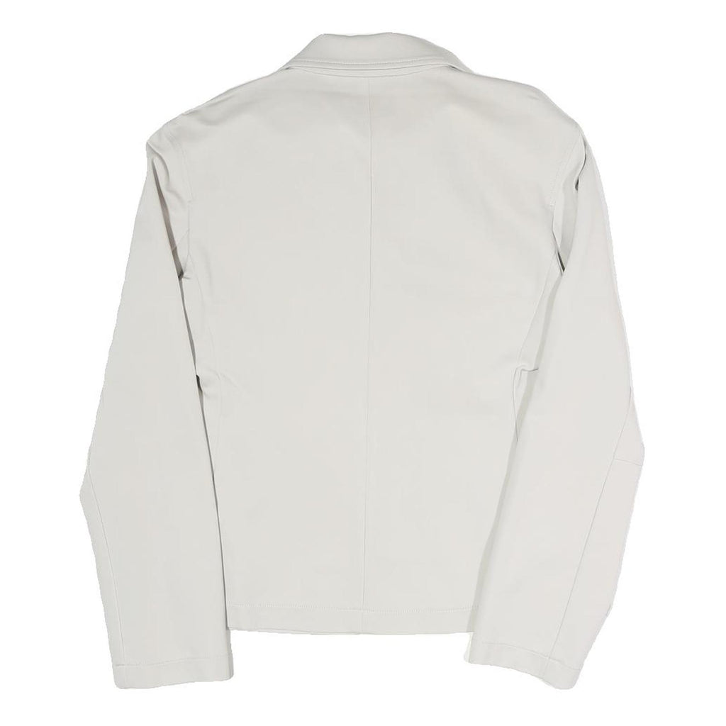 MAX MARA Womens Cream Jacket M Polyester Blend Plain Button Closure Classic Fit