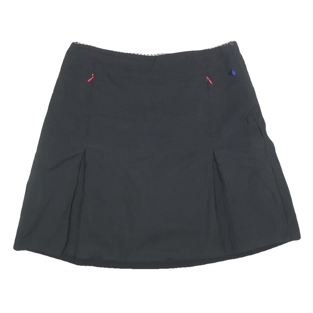 NIKE Womens Black Mini Polyester Blend Skort Athletic Casual M Zip Pockets