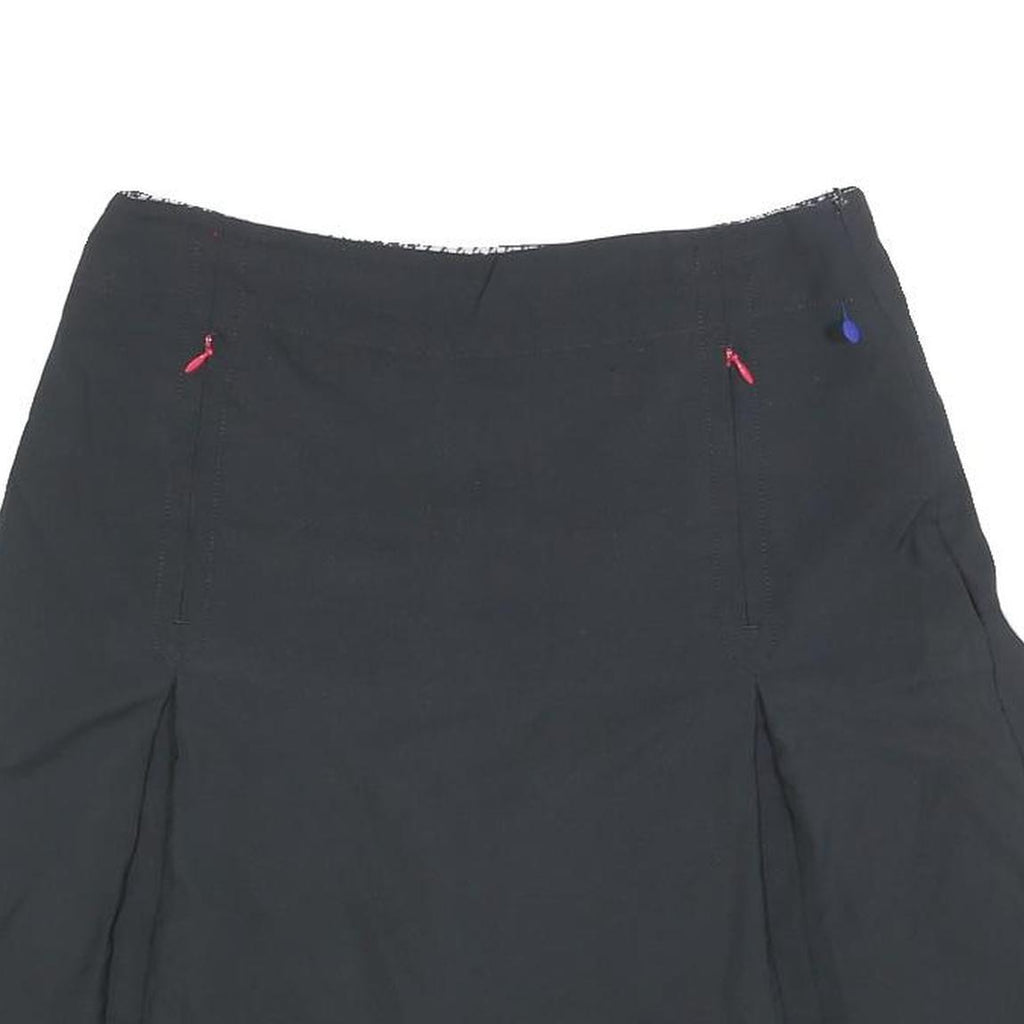 NIKE Womens Black Mini Polyester Blend Skort Athletic Casual M Zip Pockets