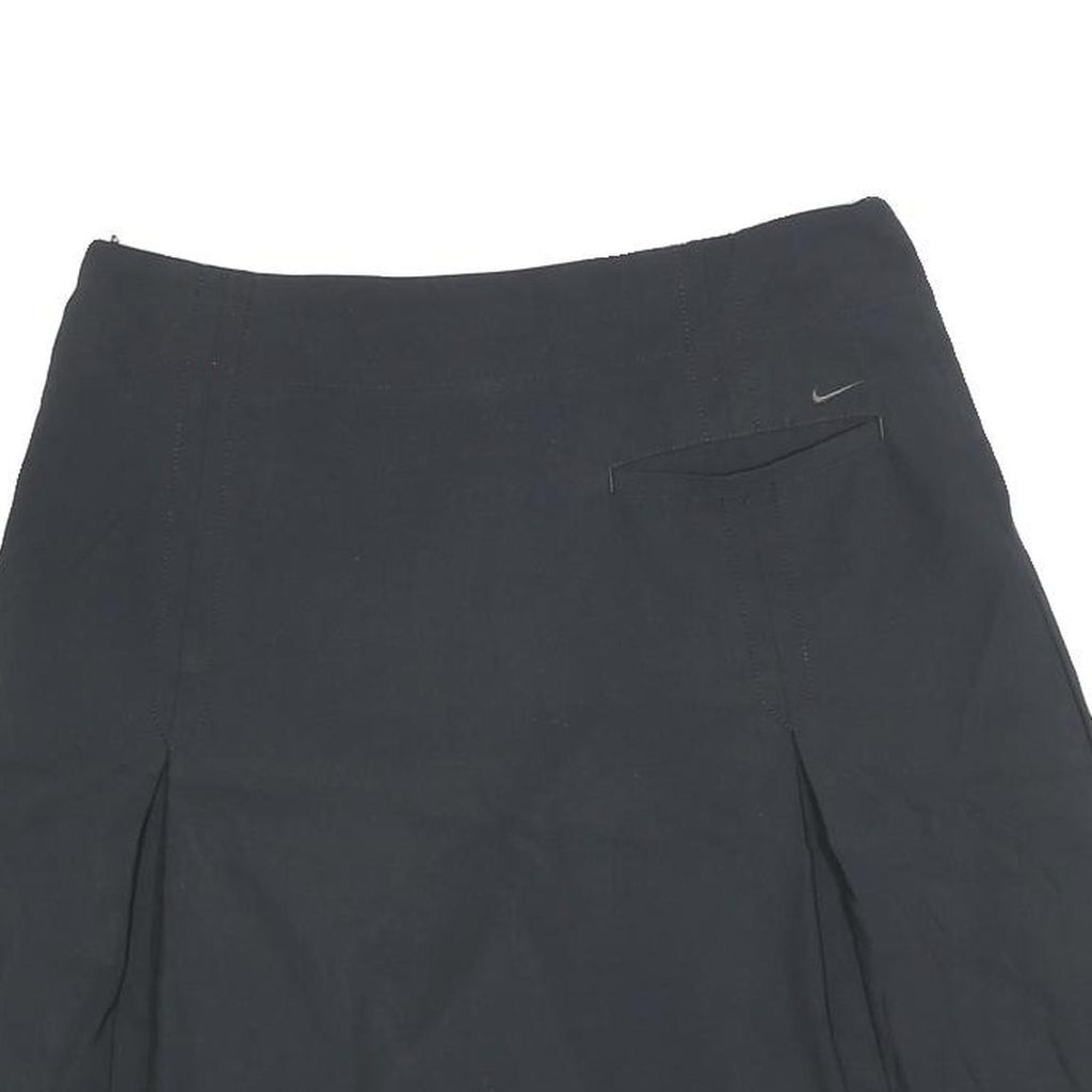 NIKE Womens Black Mini Polyester Blend Skort Athletic Casual M Zip Pockets
