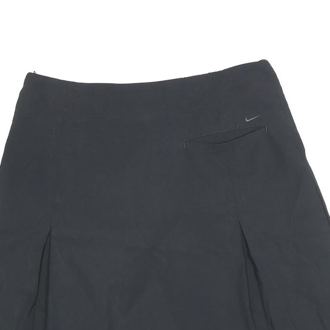 NIKE Womens Black Mini Polyester Blend Skort Athletic Casual M Zip Pockets