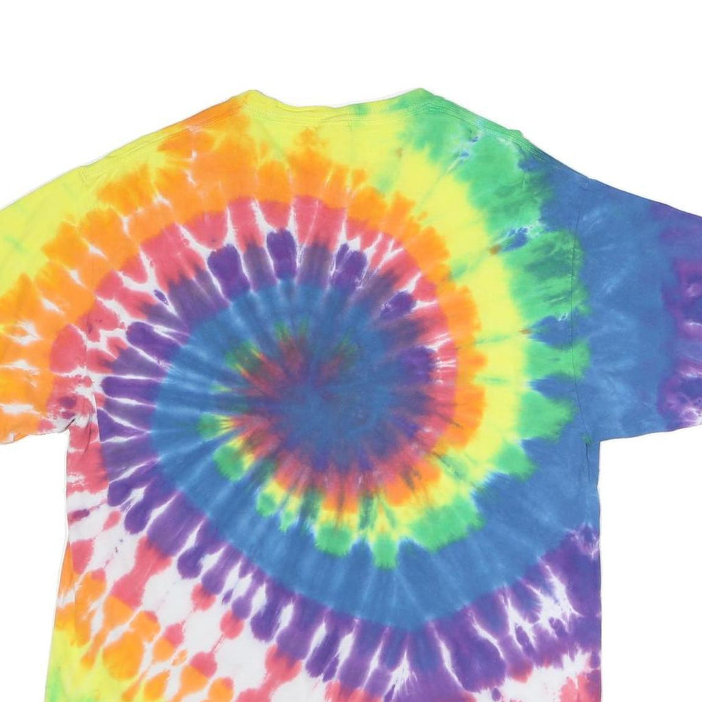 PORT & COMPANY Mens Multicolour Tie Dye L Short Sleeve Crew Neck Purdue Graphic