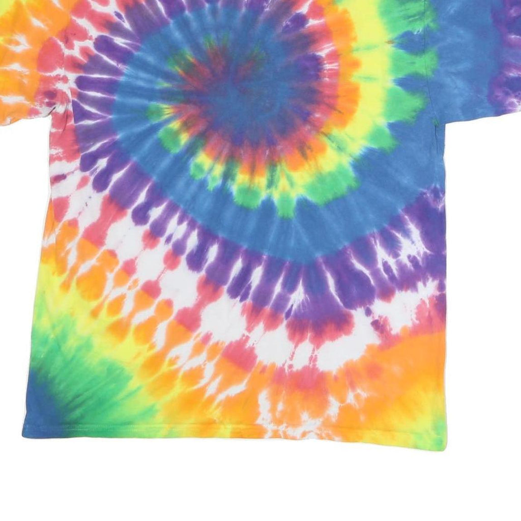 PORT & COMPANY Mens Multicolour Tie Dye L Short Sleeve Crew Neck Purdue Graphic