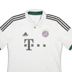 ADIDAS Mens White Bayern Munchen Football Shirt L Short Sleeve Collared