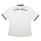 ADIDAS Mens White Bayern Munchen Football Shirt L Short Sleeve Collared