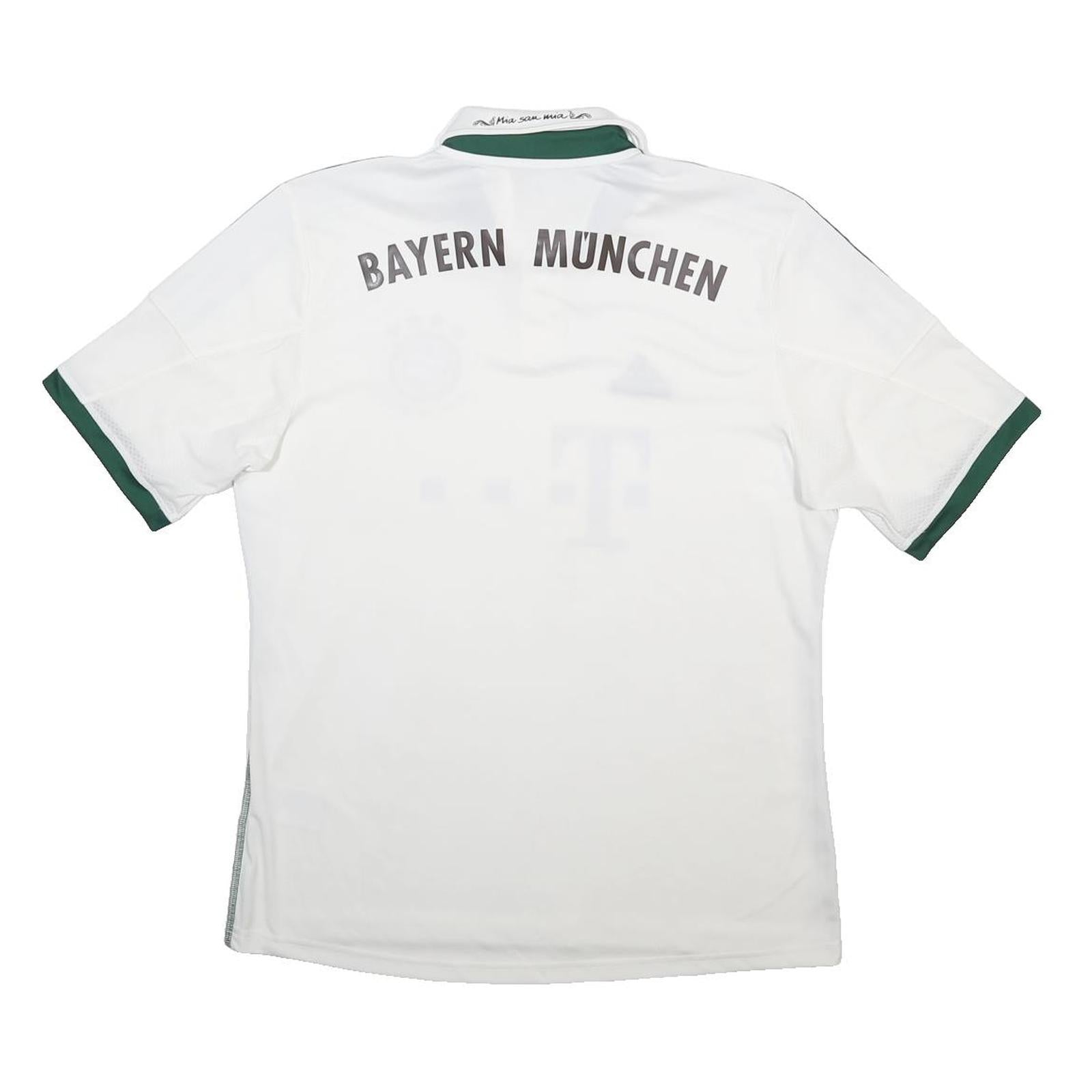 ADIDAS Mens White Bayern Munchen Football Shirt L Short Sleeve Collared