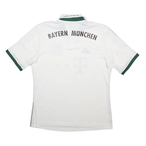 ADIDAS Mens White Bayern Munchen Football Shirt L Short Sleeve Collared