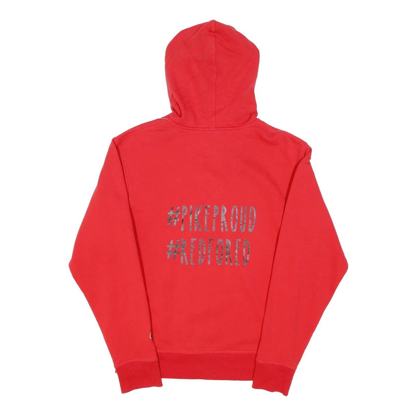 CHAMPION Womens Red Cotton Blend Hoodie S Teacher Graphic Pullover