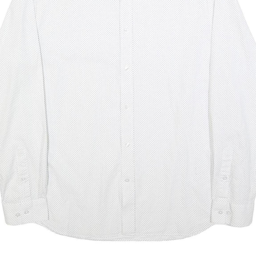 BEN SHERMAN Mens White & Black Shirt S Long Sleeve Cotton Blend Smart Casual