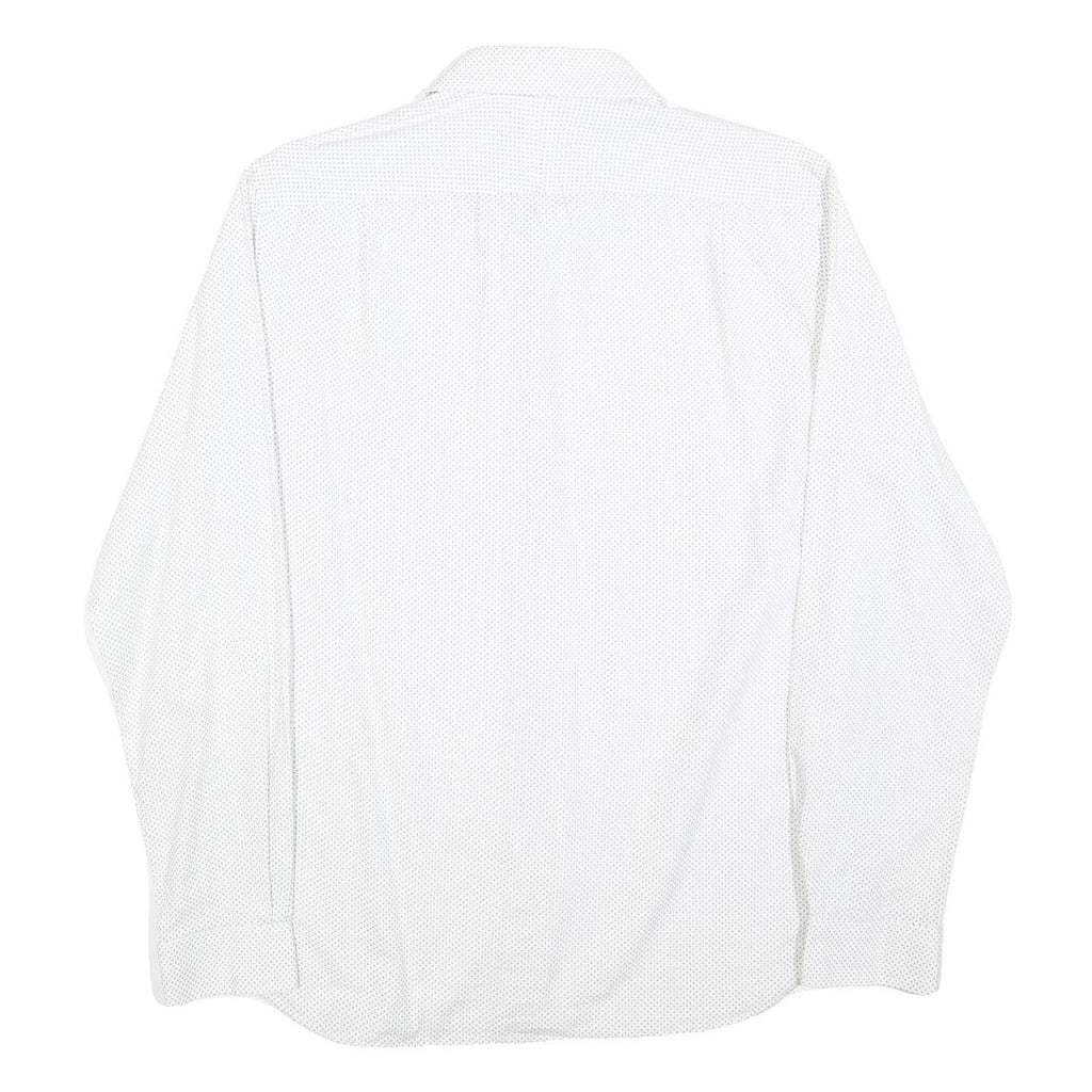 BEN SHERMAN Mens White & Black Shirt S Long Sleeve Cotton Blend Smart Casual