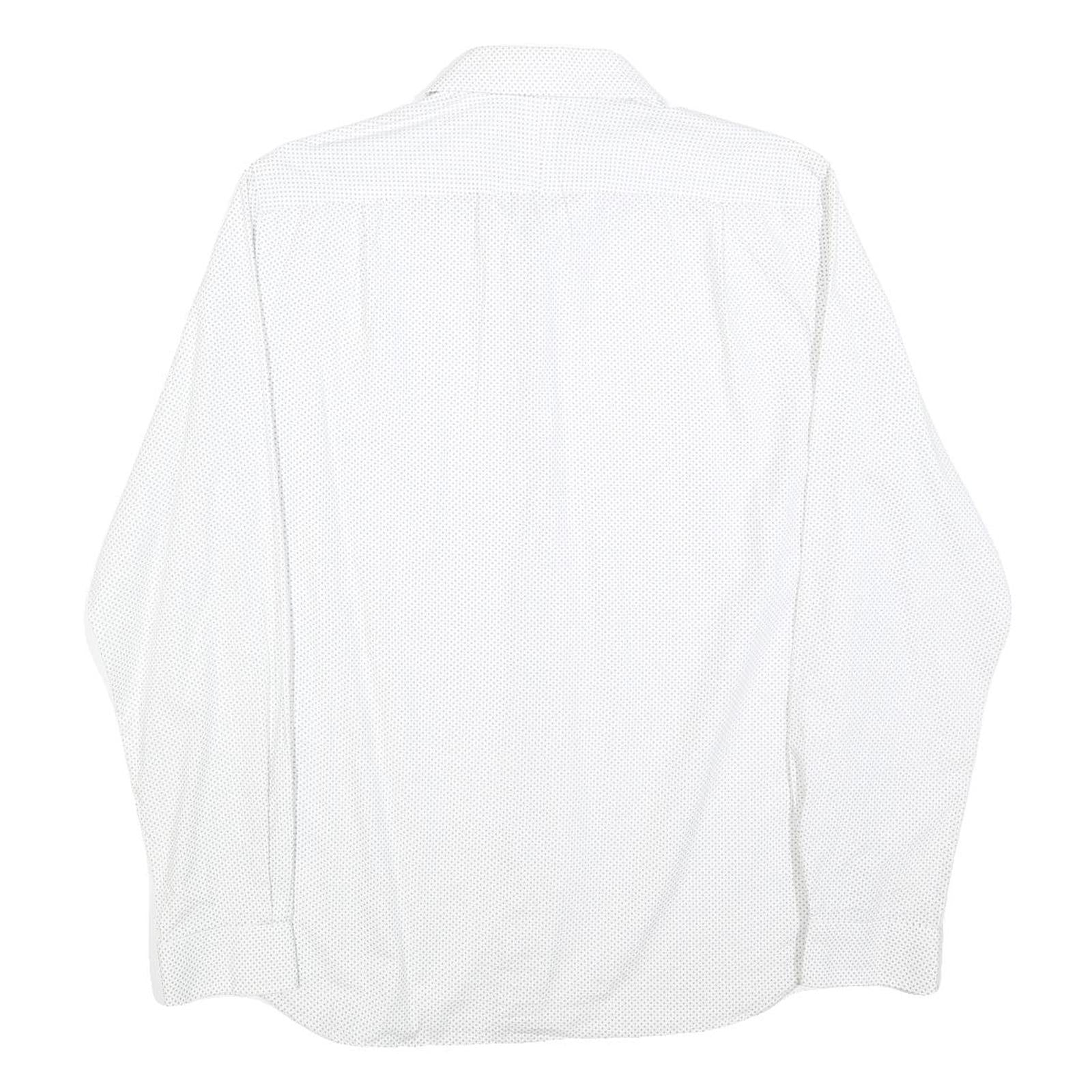 BEN SHERMAN Mens White & Black Shirt S Long Sleeve Cotton Blend Smart Casual