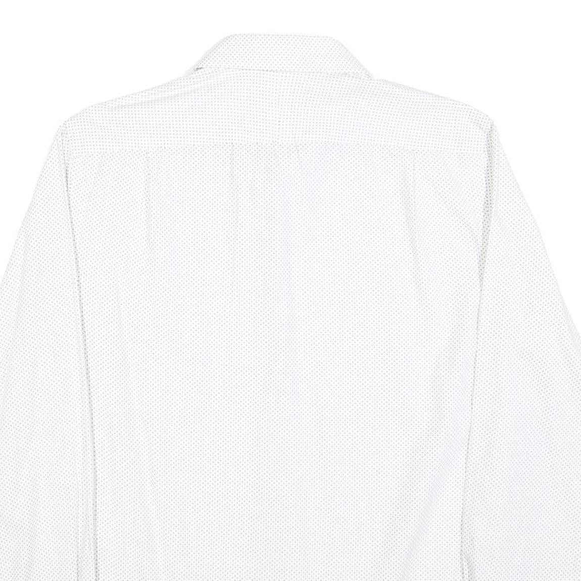 BEN SHERMAN Mens White & Black Shirt S Long Sleeve Cotton Blend Smart Casual