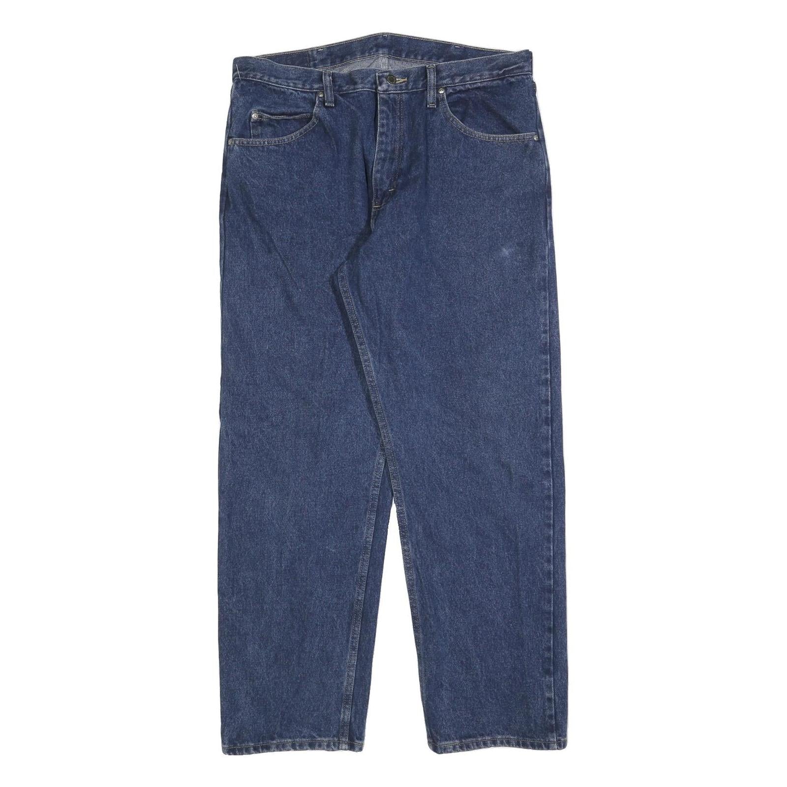 WRANGLER Mens Relaxed Blue Denim Medium Jeans W36 L30 Casual Comfortable Zip