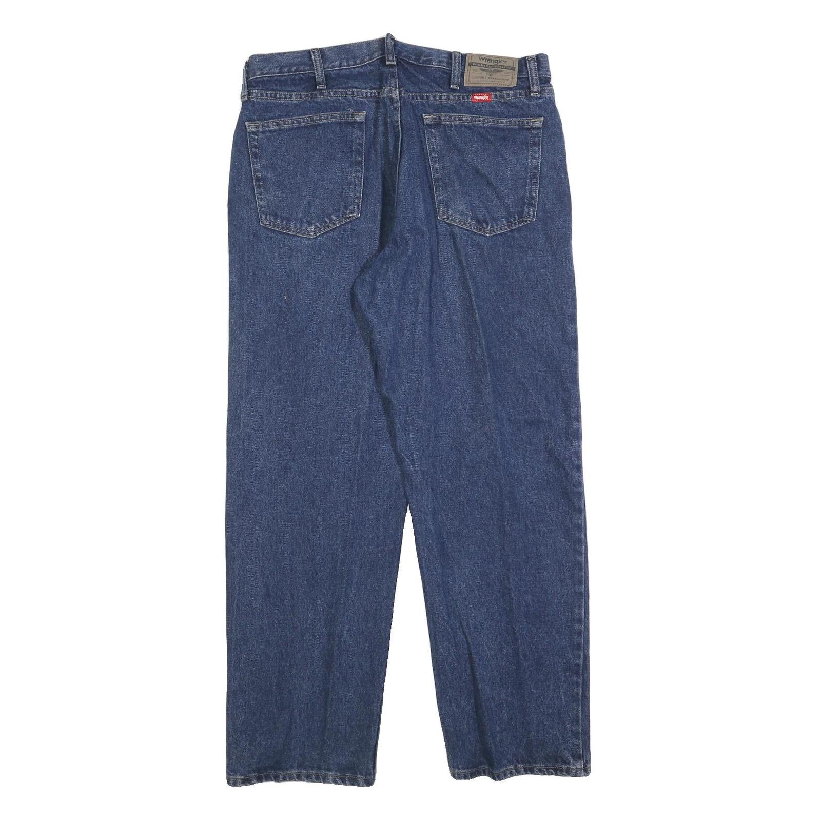 WRANGLER Mens Relaxed Blue Denim Medium Jeans W36 L30 Casual Comfortable Zip