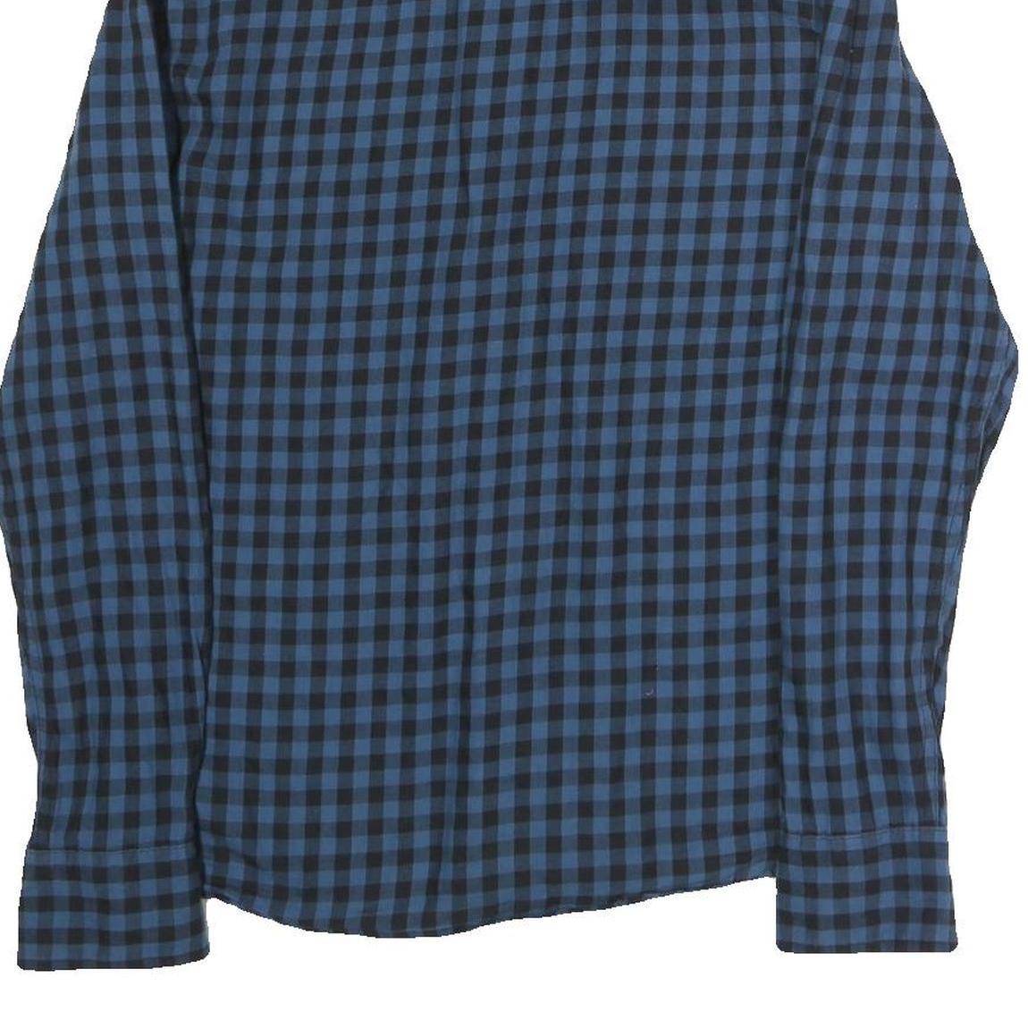 WRANGLER Mens Blue & Black Checked Shirt L Casual Cotton Long Sleeve Button
