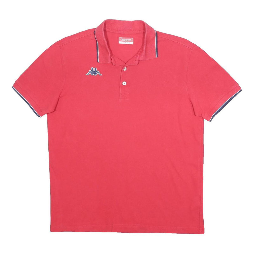KAPPA Mens Red Short Sleeve Logo Cotton Polo Shirt L Casual Classic