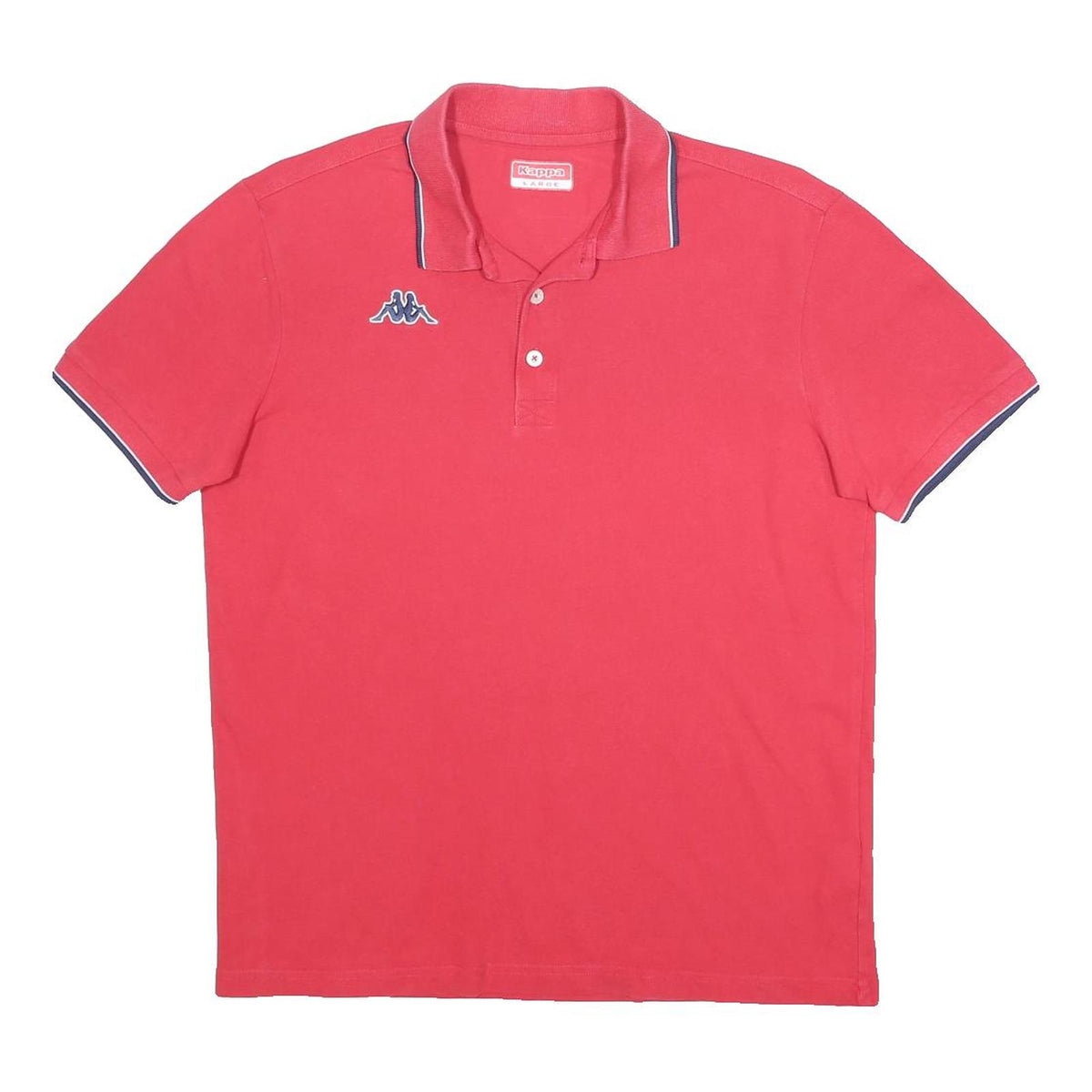 KAPPA Mens Red Short Sleeve Logo Cotton Polo Shirt L Casual Classic