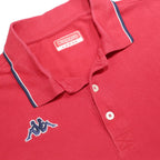 KAPPA Mens Red Short Sleeve Logo Cotton Polo Shirt L Casual Classic