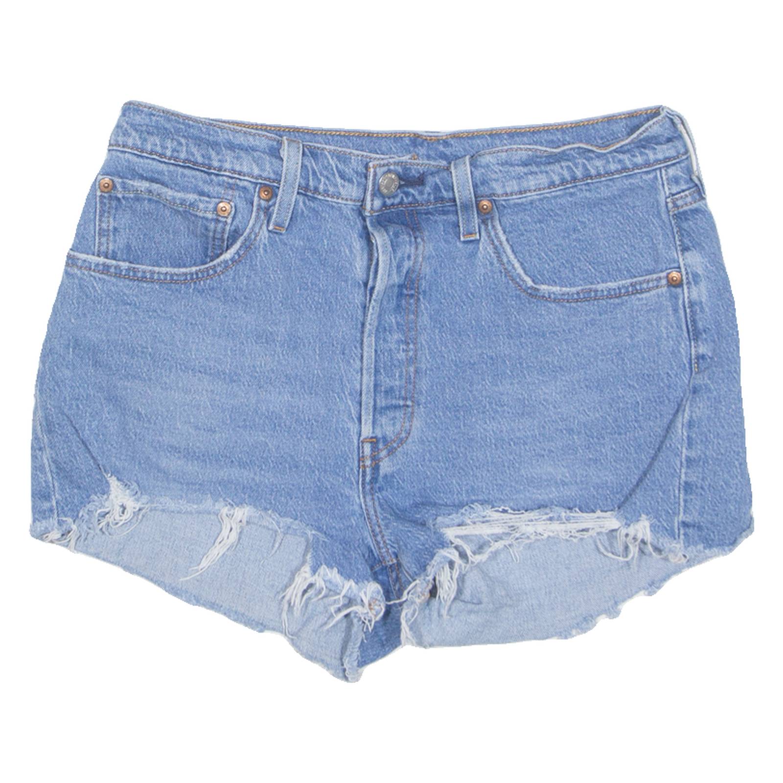 LEVI'S Cut Off 501 Womens Denim Shorts Blue Regular M W30