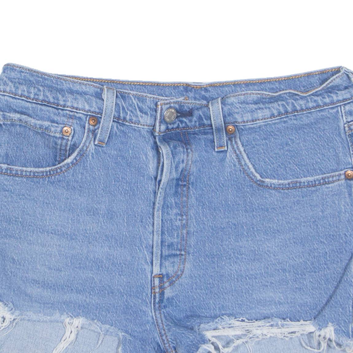 LEVI'S Cut Off 501 Womens Denim Shorts Blue Regular M W30