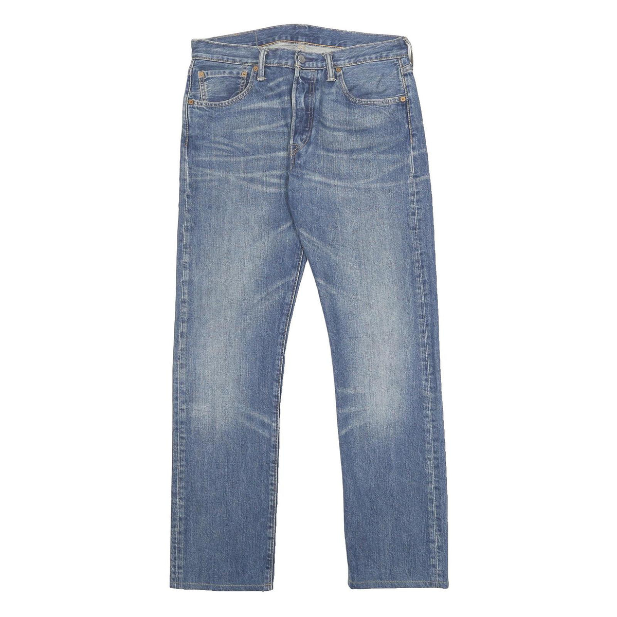 LEVI'S 501 Mens Blue Regular Straight Denim Medium W32 L31 Cotton Zip Closure
