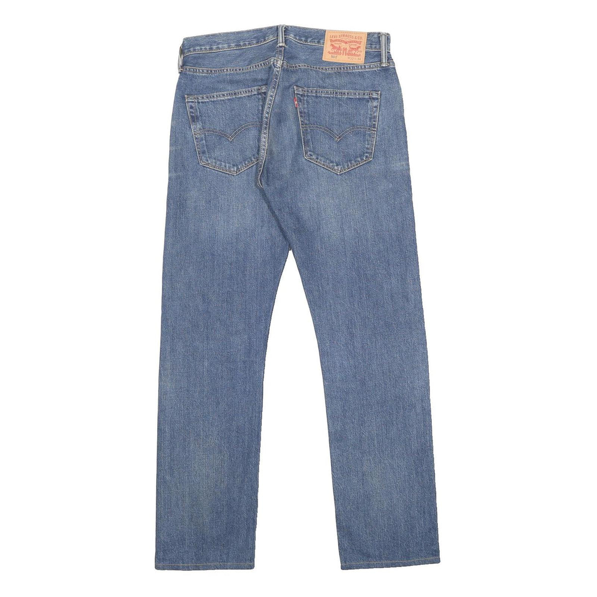 LEVI'S 501 Mens Blue Regular Straight Denim Medium W32 L31 Cotton Zip Closure