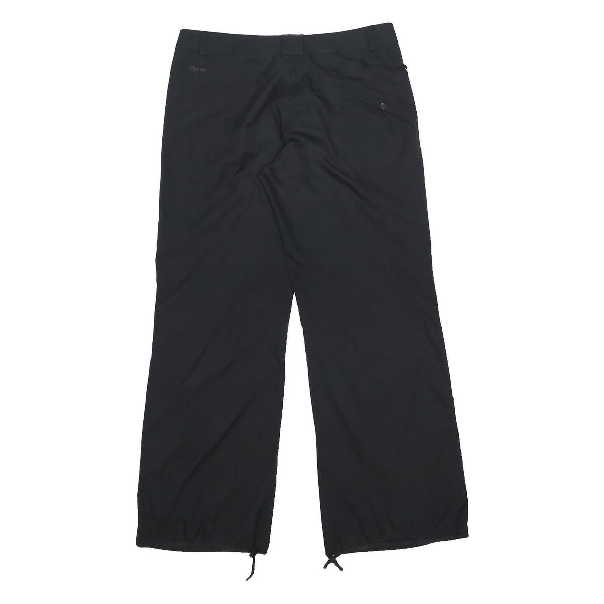 NIKE Womens Black Relaxed Straight Trousers W32 L30 Casual Zip Pocket