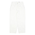 DE LUMINE Womens White Regular Fit Straight Cotton Blend Jeans W26 L26 Zip