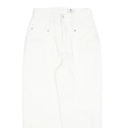 DE LUMINE Womens White Regular Fit Straight Cotton Blend Jeans W26 L26 Zip