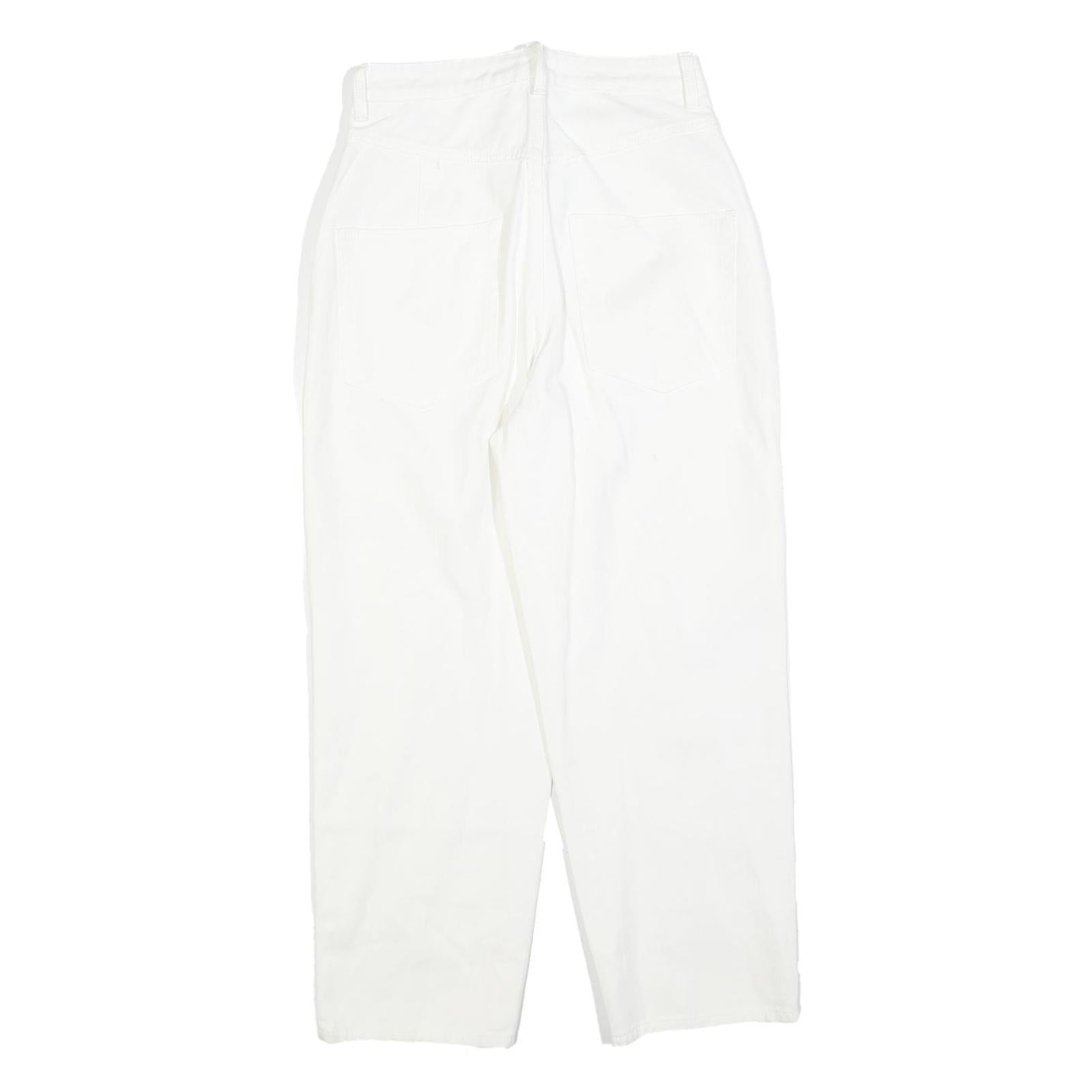 DE LUMINE Womens White Regular Fit Straight Cotton Blend Jeans W26 L26 Zip