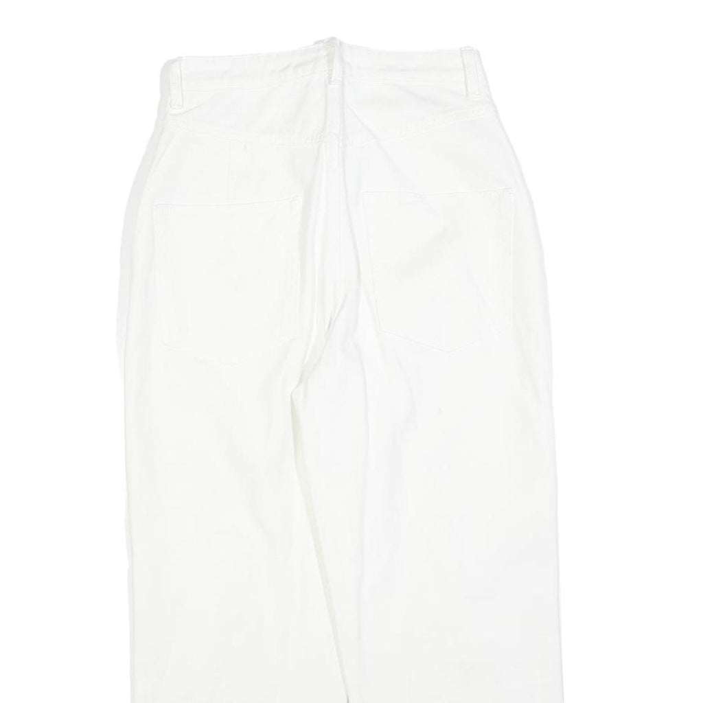 DE LUMINE Womens White Regular Fit Straight Cotton Blend Jeans W26 L26 Zip