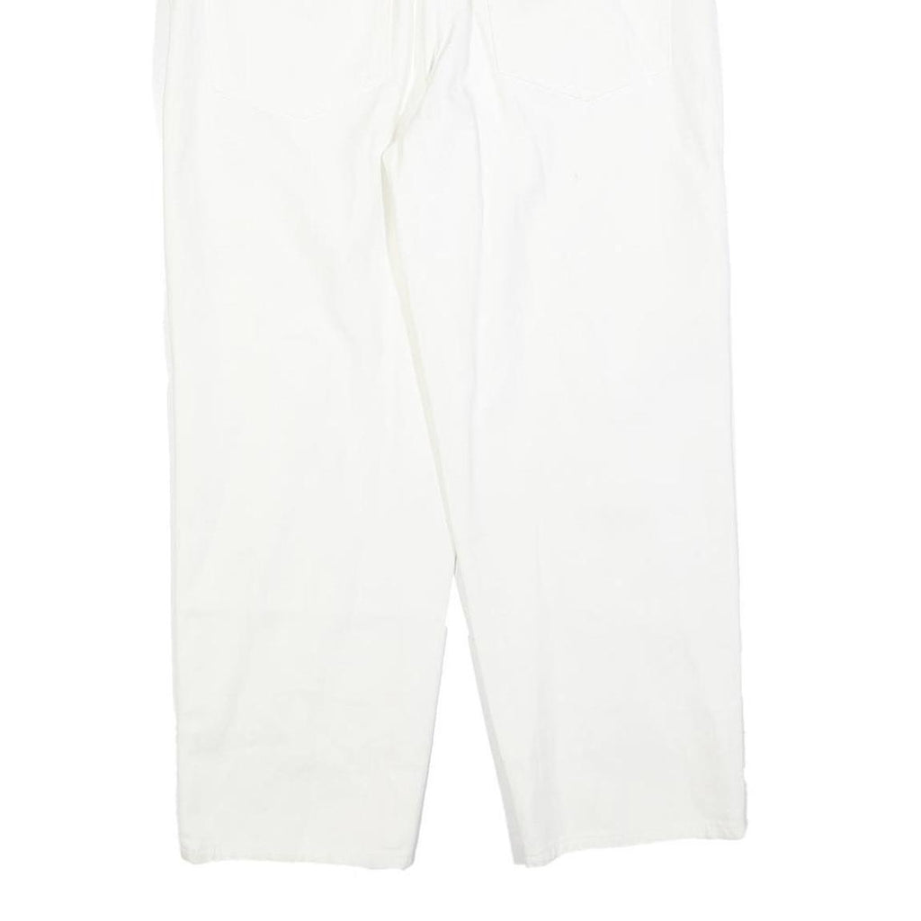 DE LUMINE Womens White Regular Fit Straight Cotton Blend Jeans W26 L26 Zip