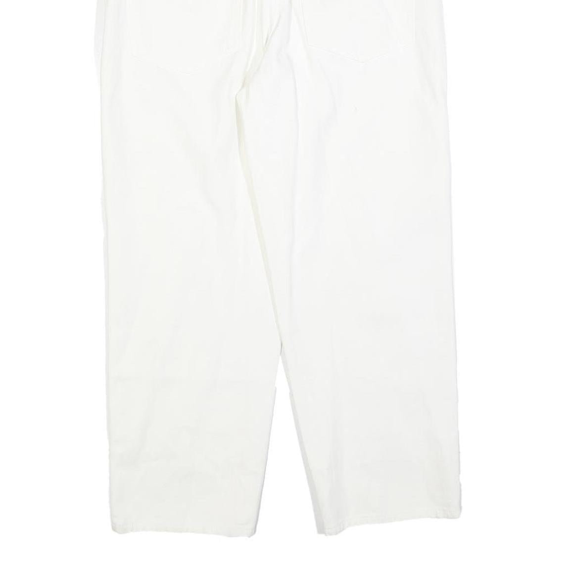 DE LUMINE Womens White Regular Fit Straight Cotton Blend Jeans W26 L26 Zip