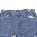 LEVI'S Womens Denim Blue Casual Shorts M W32 Distressed Hem Raw Edge
