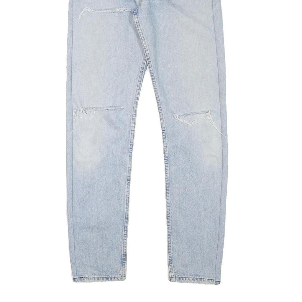 LEVI'S 501 Womens Jeans Blue Regular Straight Denim Light W29 L30 Distressed