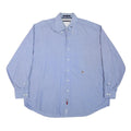TOMMY HILFIGER Mens Blue Shirt XL Cotton Blend Long Sleeve Classic Fit