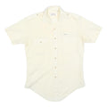 SEARS Mens Cream Short Sleeve Shirt Polyester Blend M Casual Utility Button Down