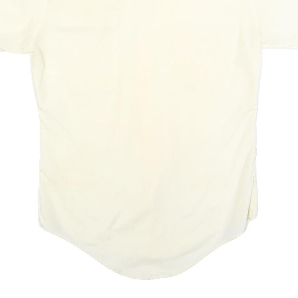 SEARS Mens Cream Short Sleeve Shirt Polyester Blend M Casual Utility Button Down