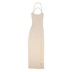 SIMMI LONDON Womens Beige Sleeveless Maxi Dress Elastane UK 6 Strappy Back Side