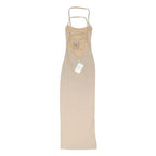 SIMMI LONDON Womens Beige Sleeveless Maxi Dress Elastane UK 6 Strappy Back Side