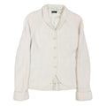 STILE BENETTON Womens White Jacket S Cotton Blend Button Closure Plain Classic