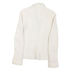 STILE BENETTON Womens White Jacket S Cotton Blend Button Closure Plain Classic