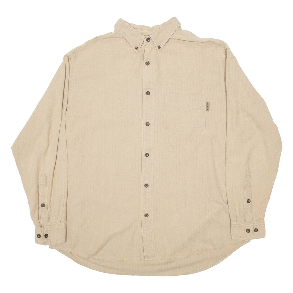 WOOLRICH Mens Plain Shirt Beige Long Sleeve XL