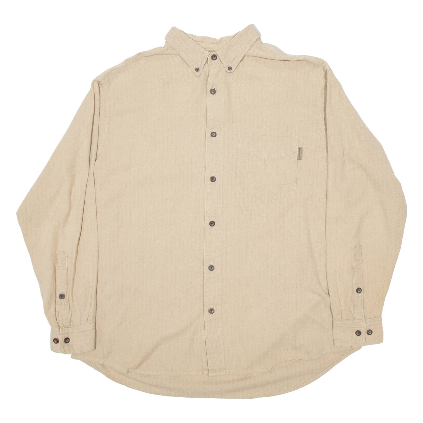 WOOLRICH Mens Plain Shirt Beige Long Sleeve XL