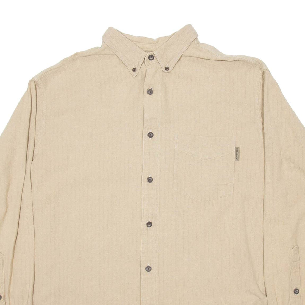 WOOLRICH Mens Plain Shirt Beige Long Sleeve XL